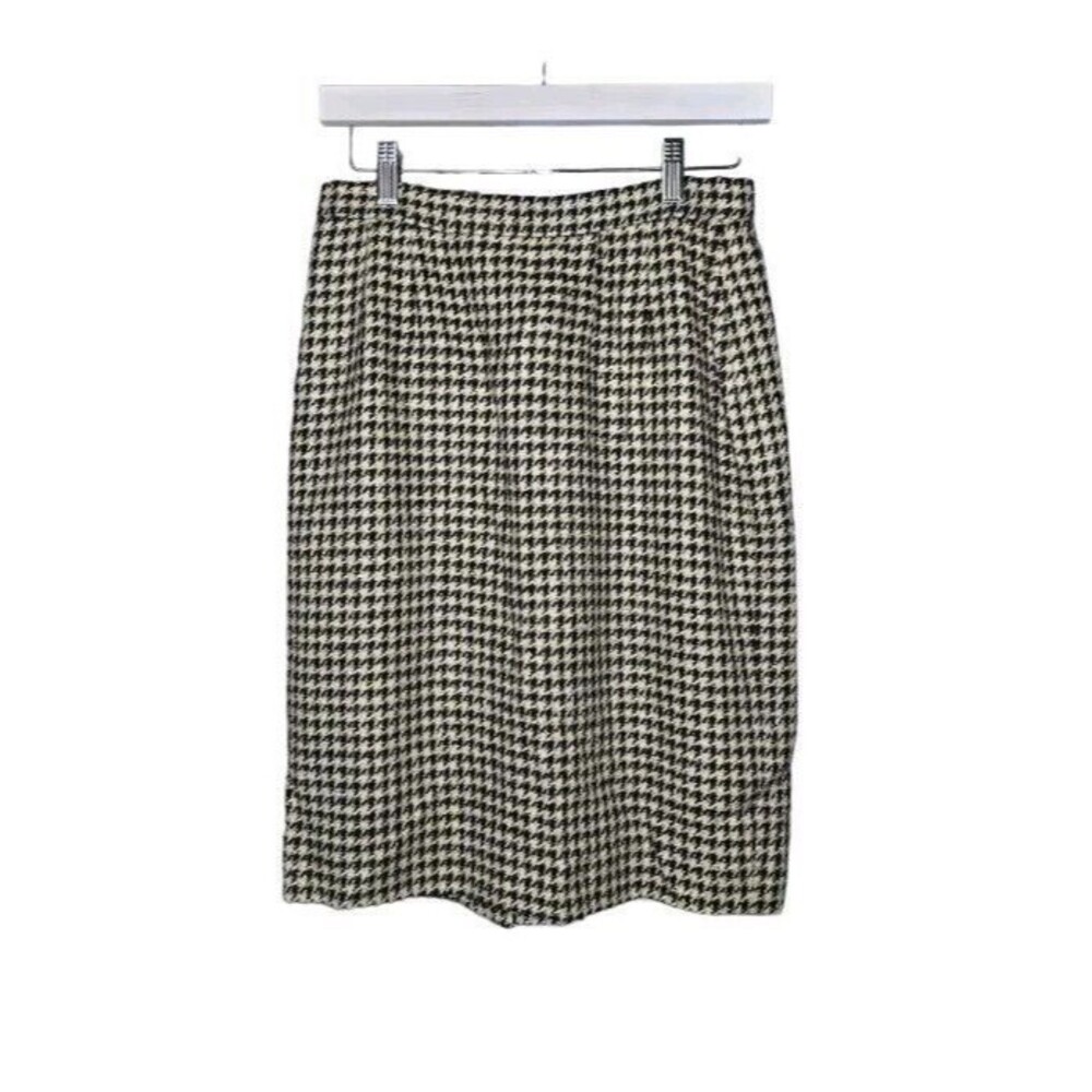 Vintage Carlisle Silk Wool Blend Plaid Skirt Women's Size 6